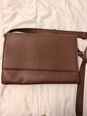 Riona Brown Vegan Leather Crossbody Bag